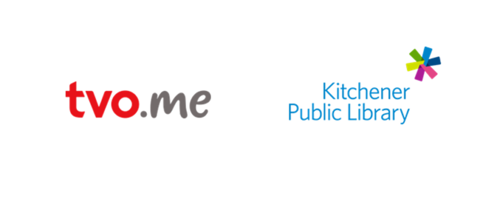 TVO.me and Kitchener Public Library logos